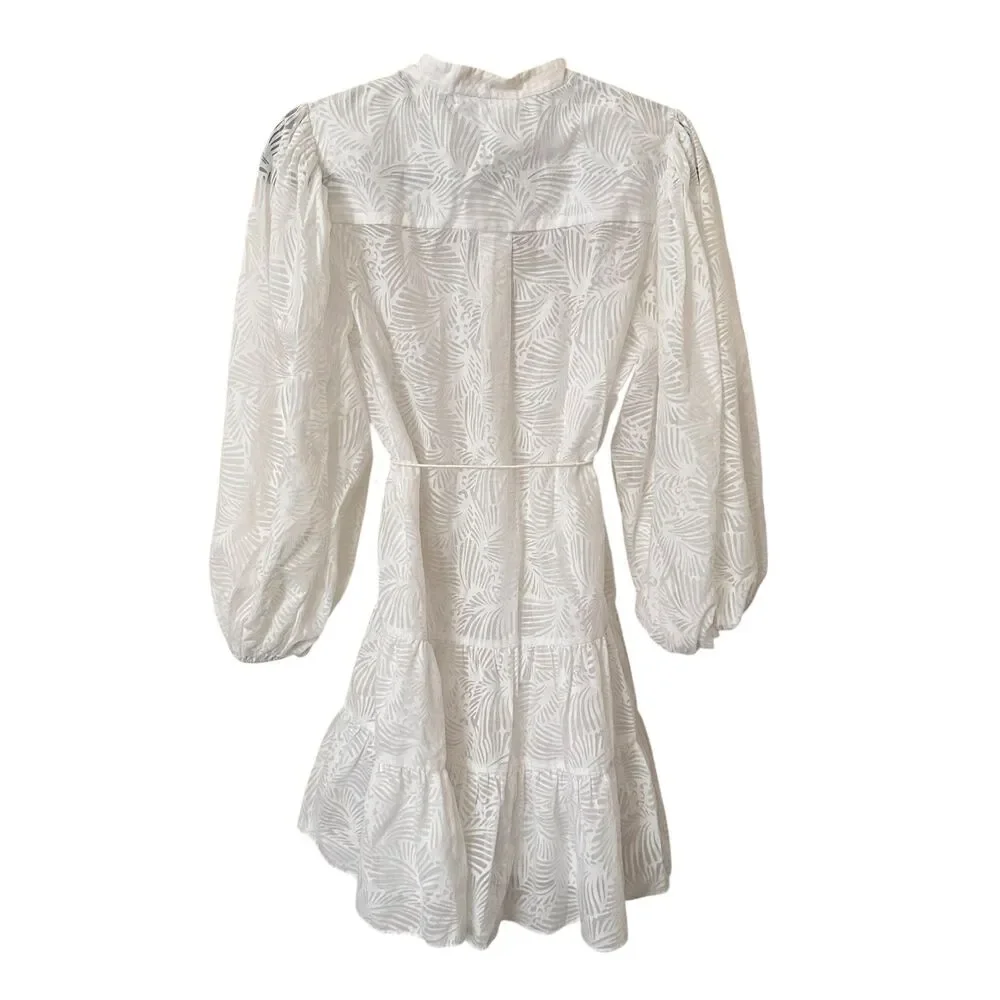 SIGNIFICANT OTHER Pia Patterned Buttoned Front Mini Dress White Sz 4 - Picture 3 of 5